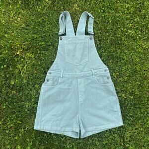 Twothirds Blue Overalls Shortalls Organic Cotton Womens L Sustainable Summer